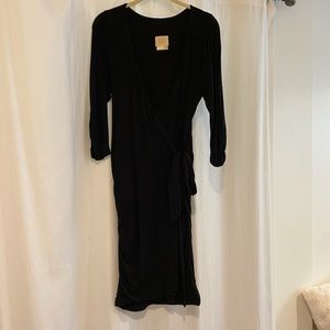 Anthropologie Black Wrap Dress